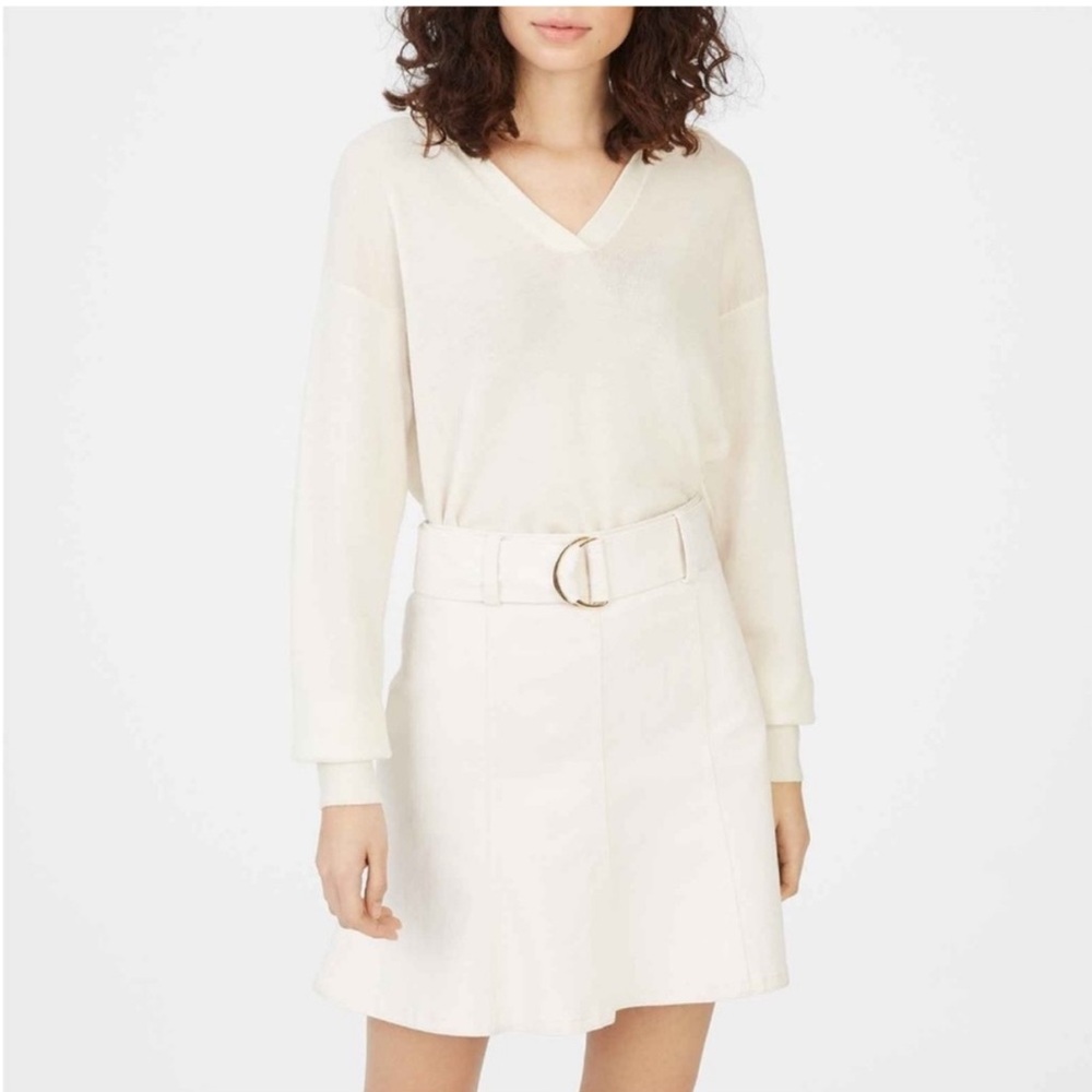 Club Monaco White Denim Skirt